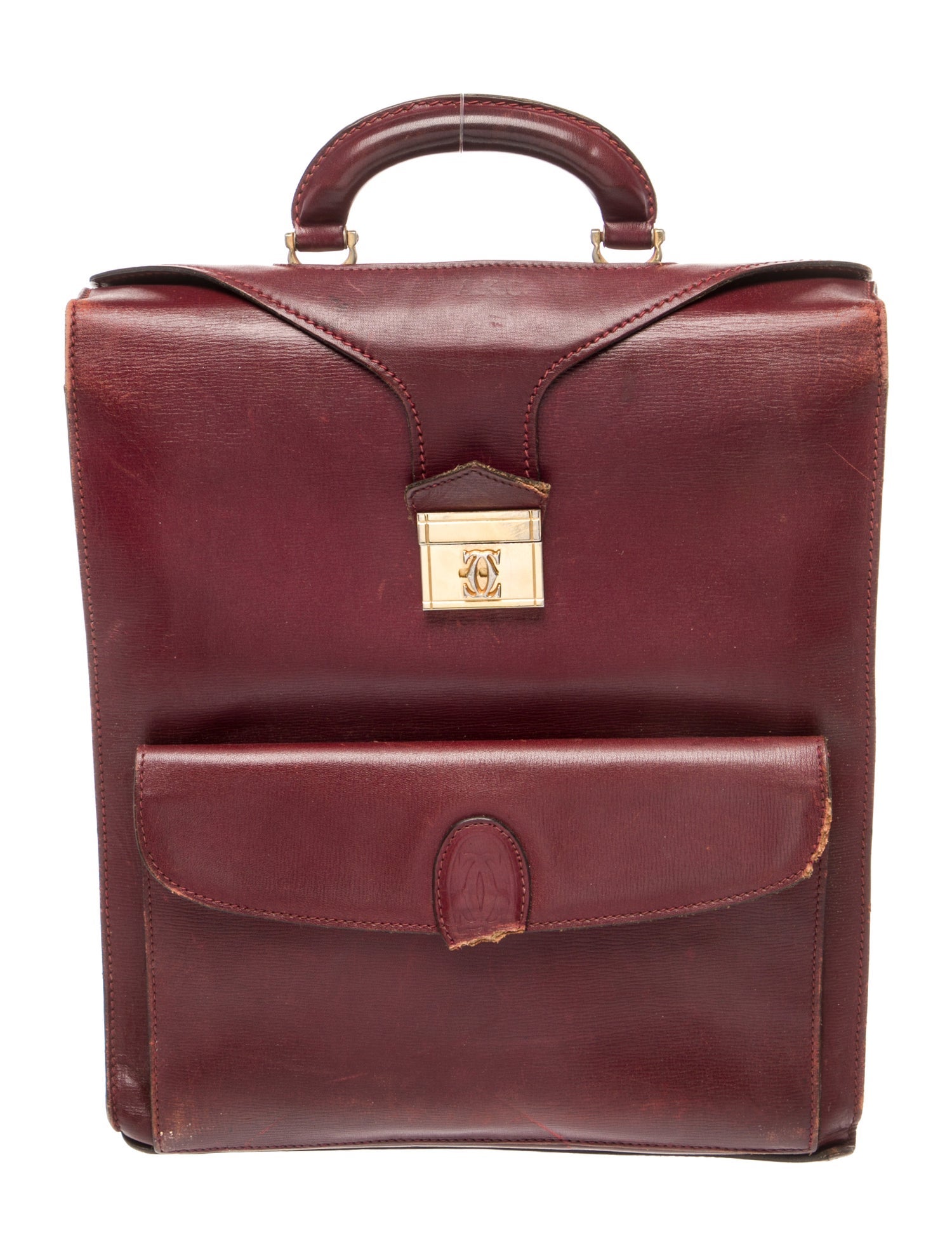 Must de Cartier Leather Top Handle Bag Vintage