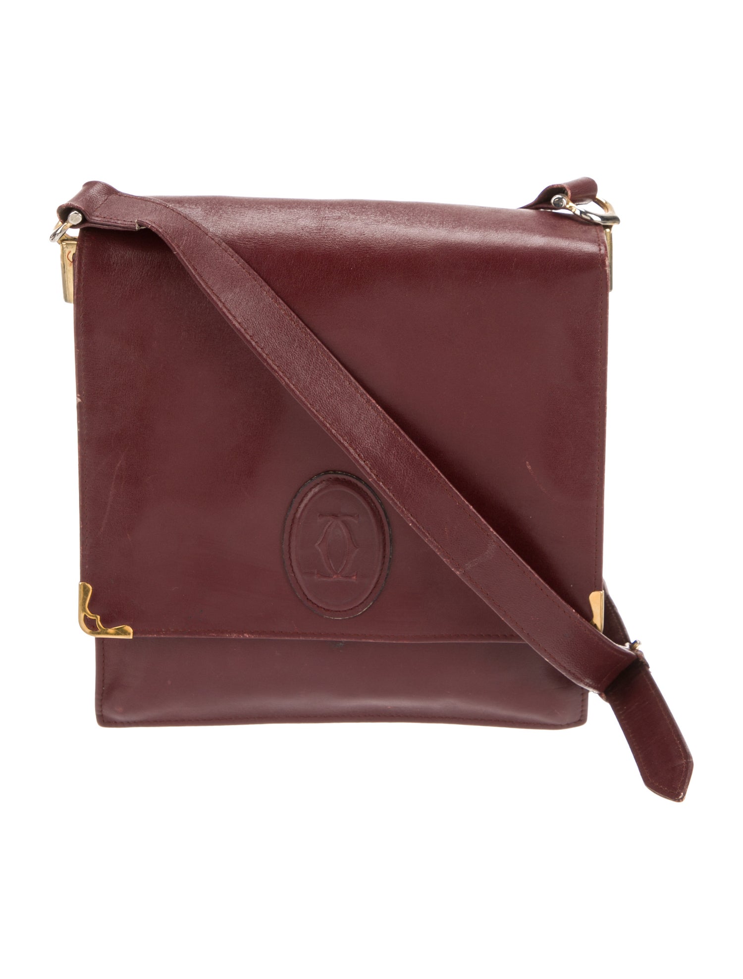 Must de Cartier Leather Messenger Bag