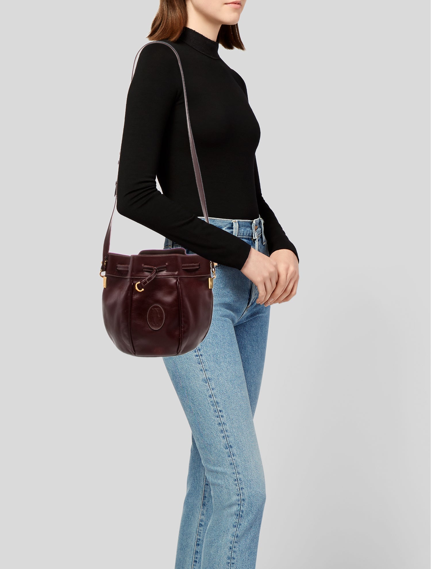 Must de Cartier Leather Bucket Bag