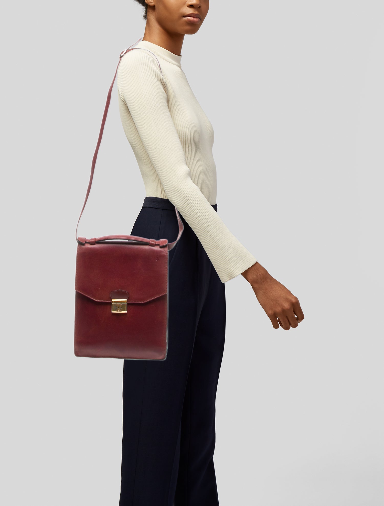 Must de Cartier Leather Crossbody Bag Vintage