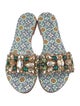 Musa Leather Floral Print Slides