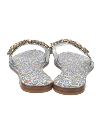 Musa Leather Floral Print Slides