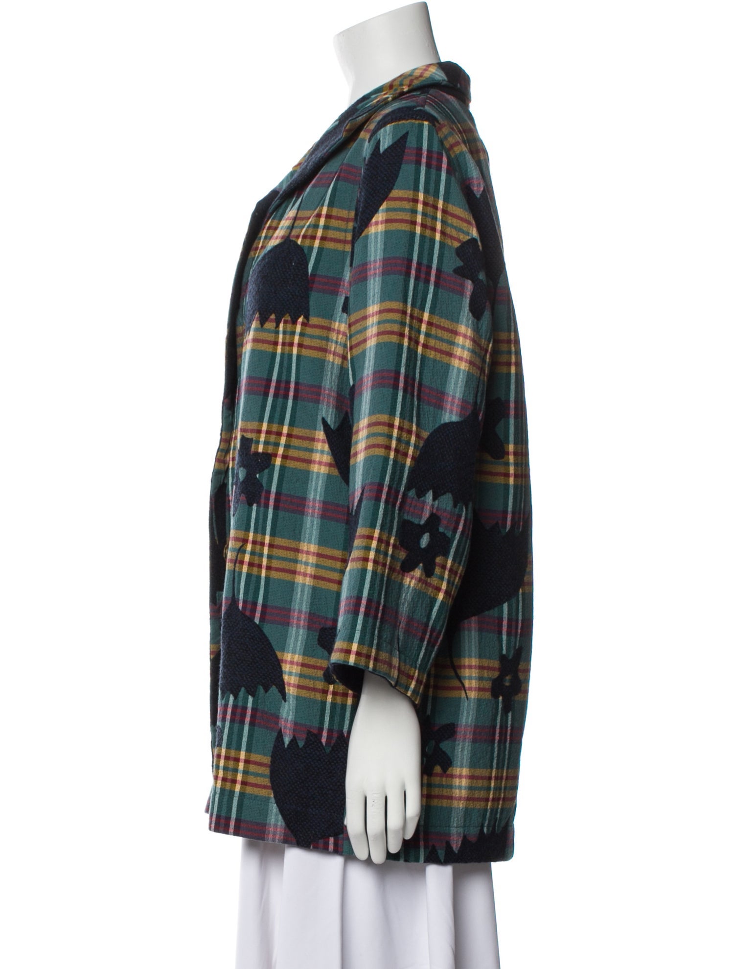 M. & Kyoko Plaid Print Jacket