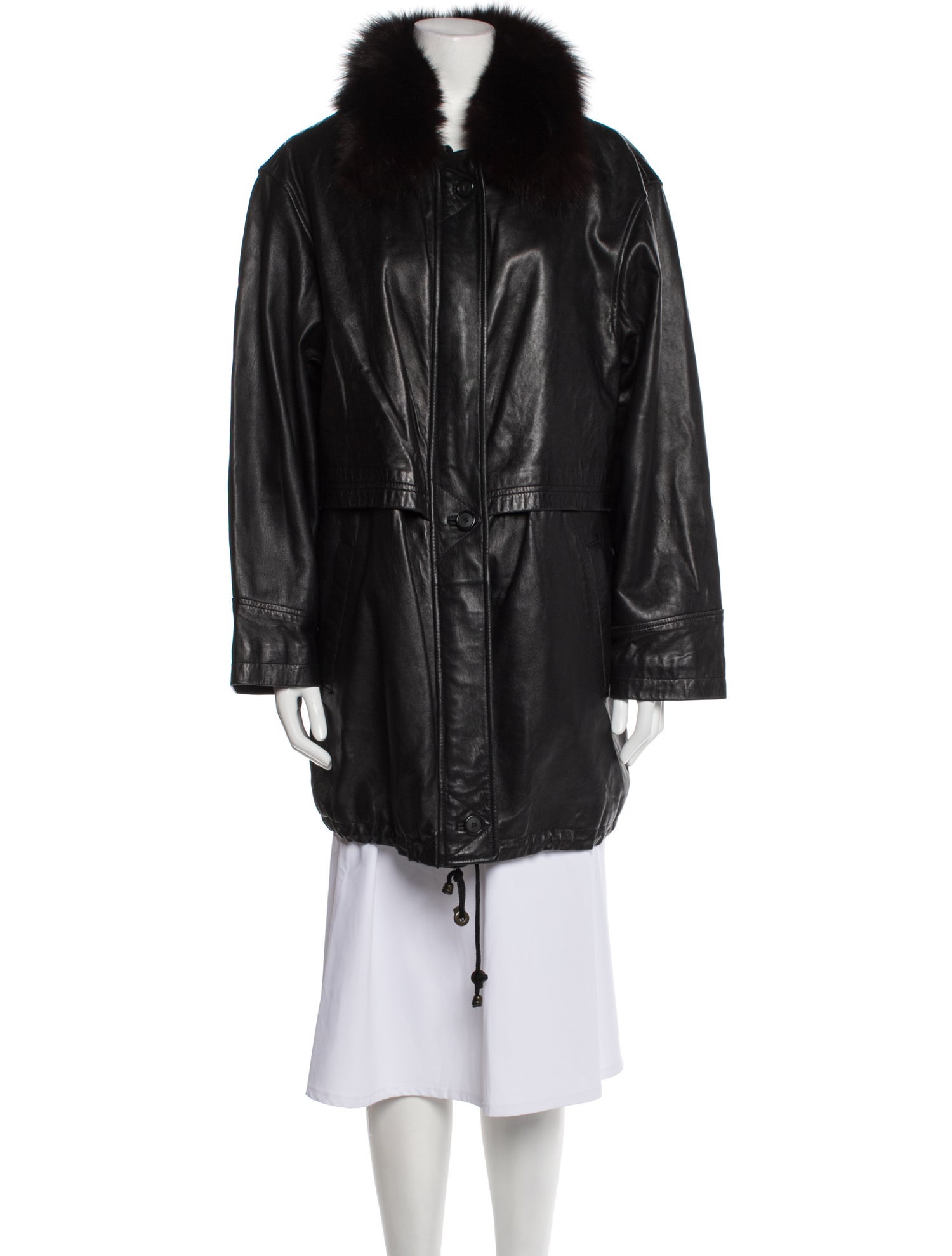 Marvin Richards Faux Leather Faux Fur Coat