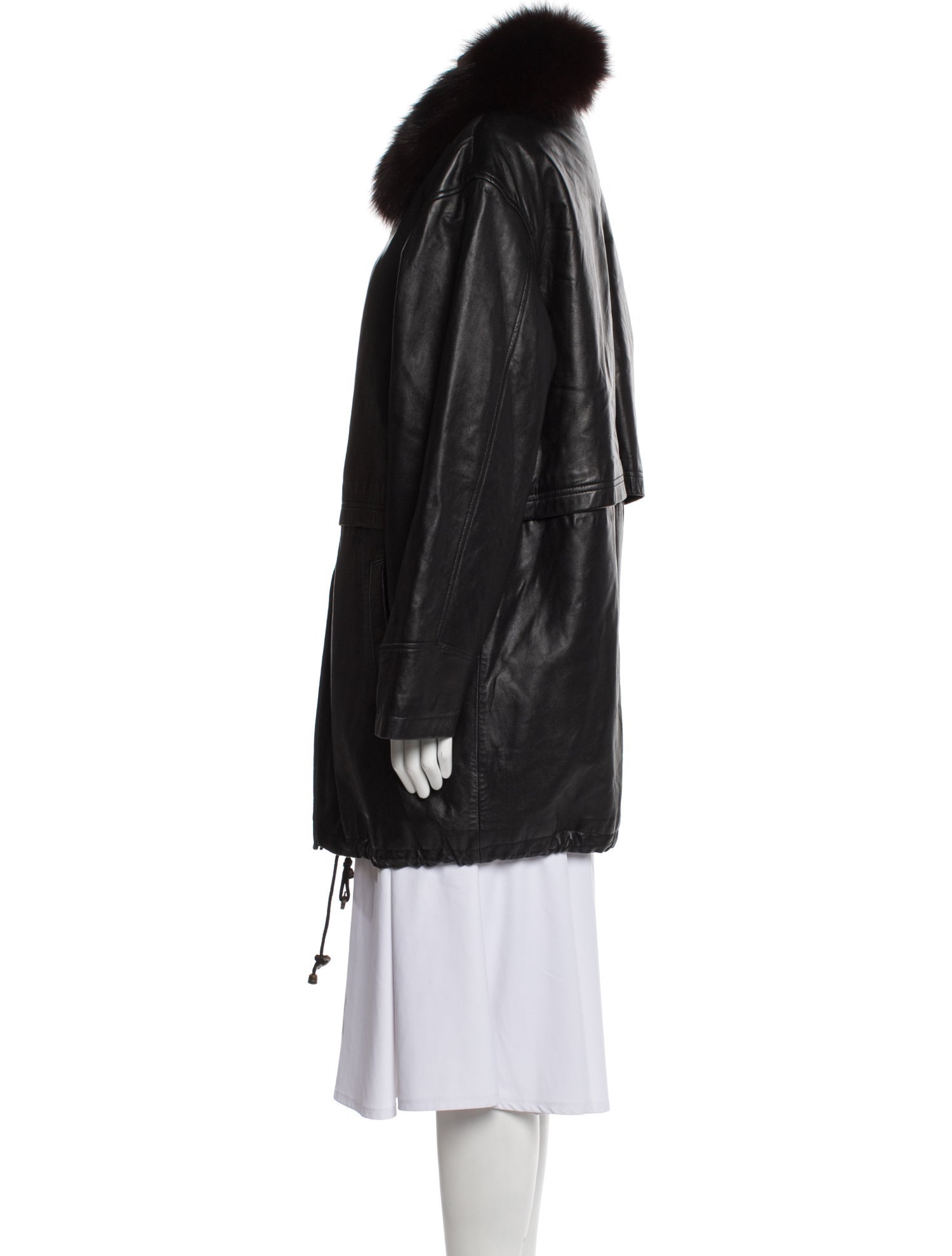 Marvin Richards Faux Leather Faux Fur Coat
