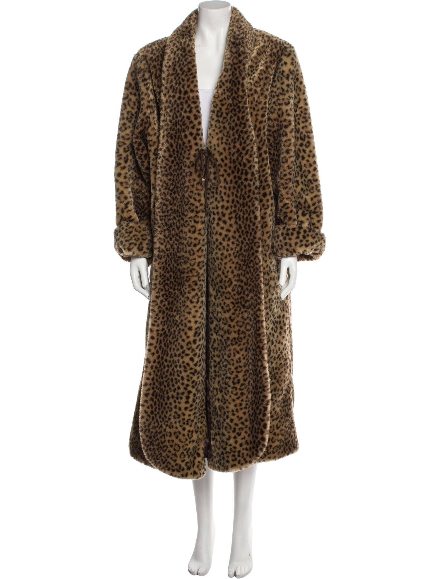 Marvin Richards Faux Fur Animal Print Faux Fur Coat