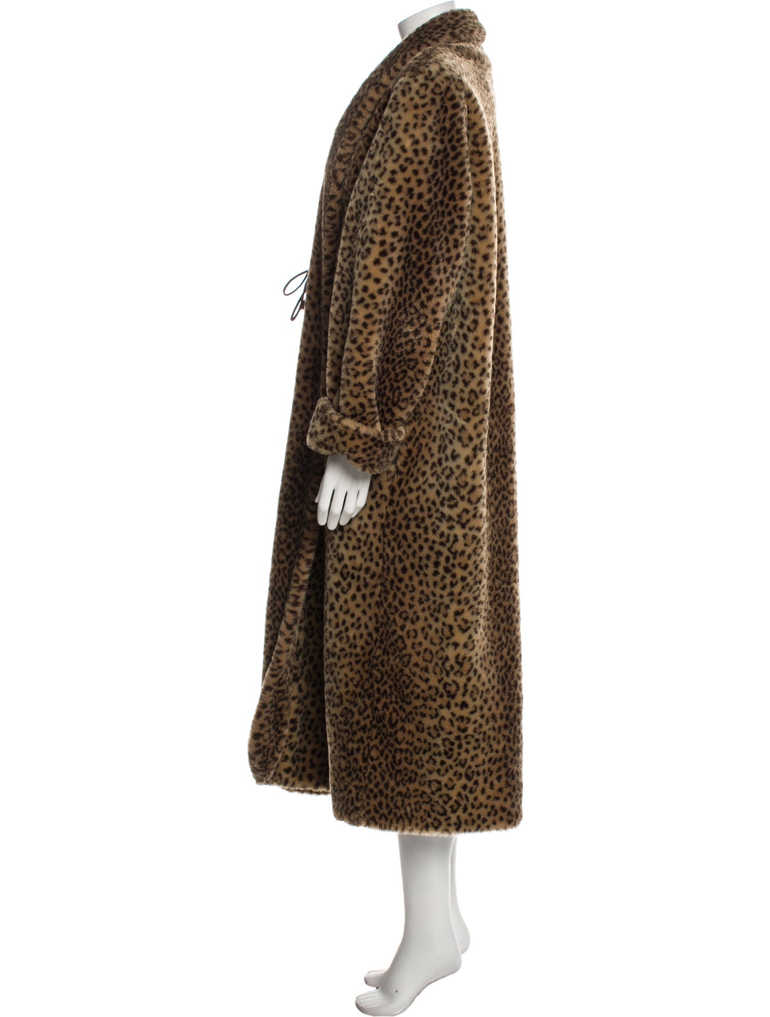 Marvin Richards Faux Fur Animal Print Faux Fur Coat
