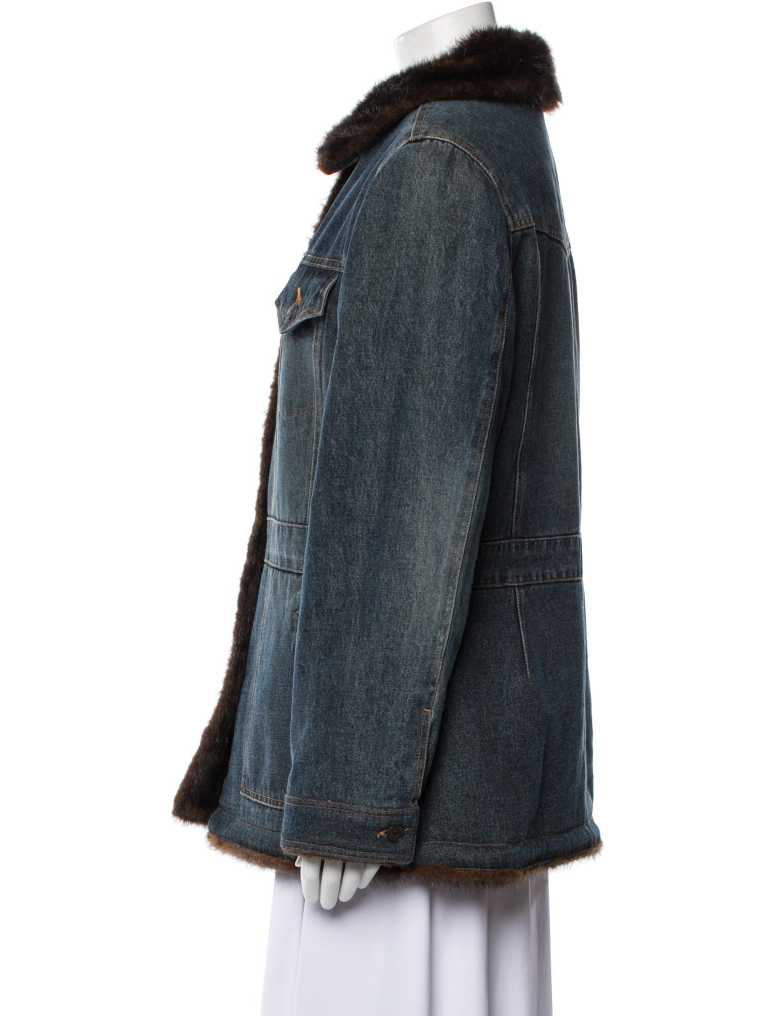 Marvin Richards Faux Fur Denim Jacket