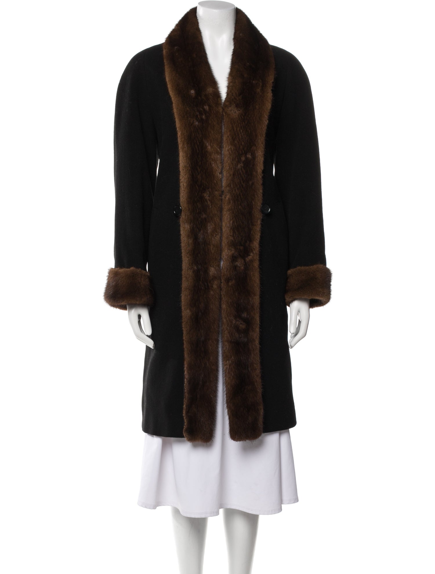 Marvin Richards Wool Faux Fur Coat