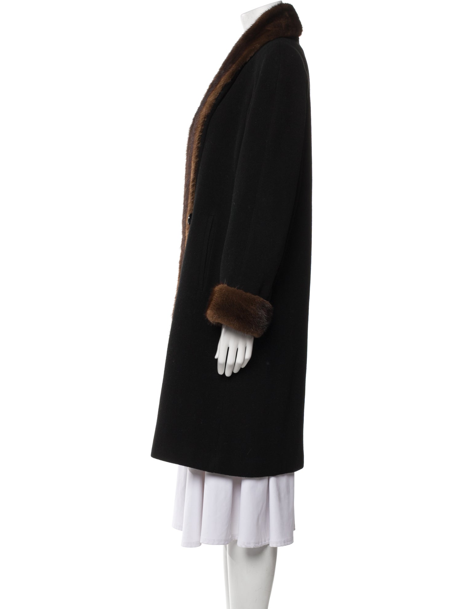Marvin Richards Wool Faux Fur Coat