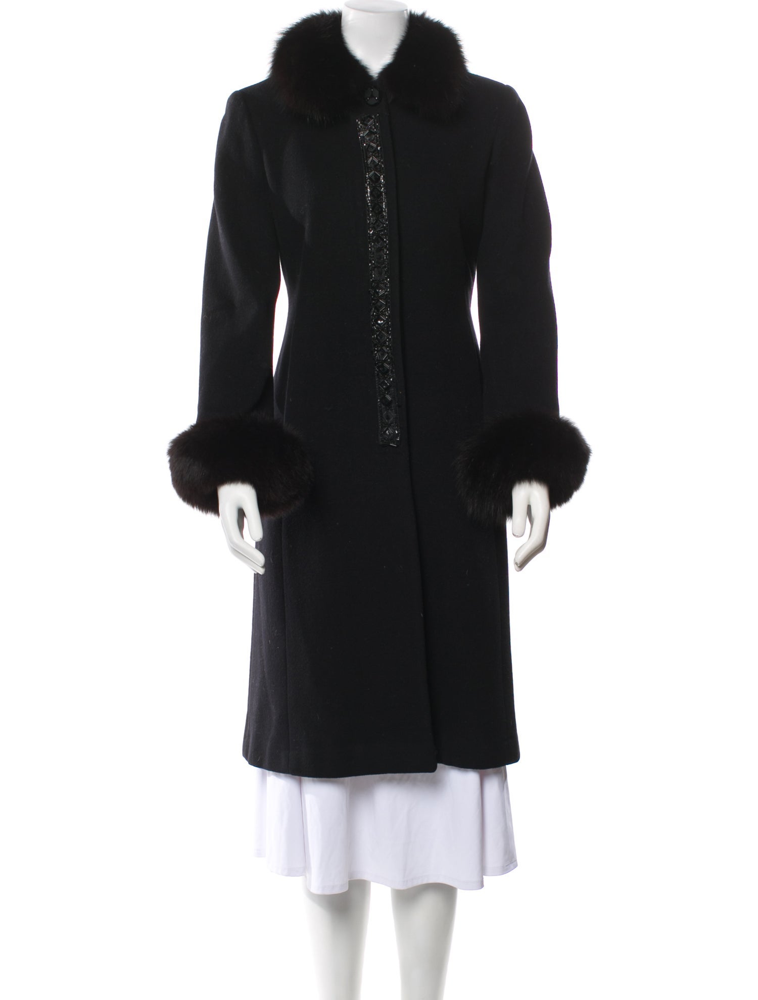 Marvin Richards Wool Faux Fur Coat