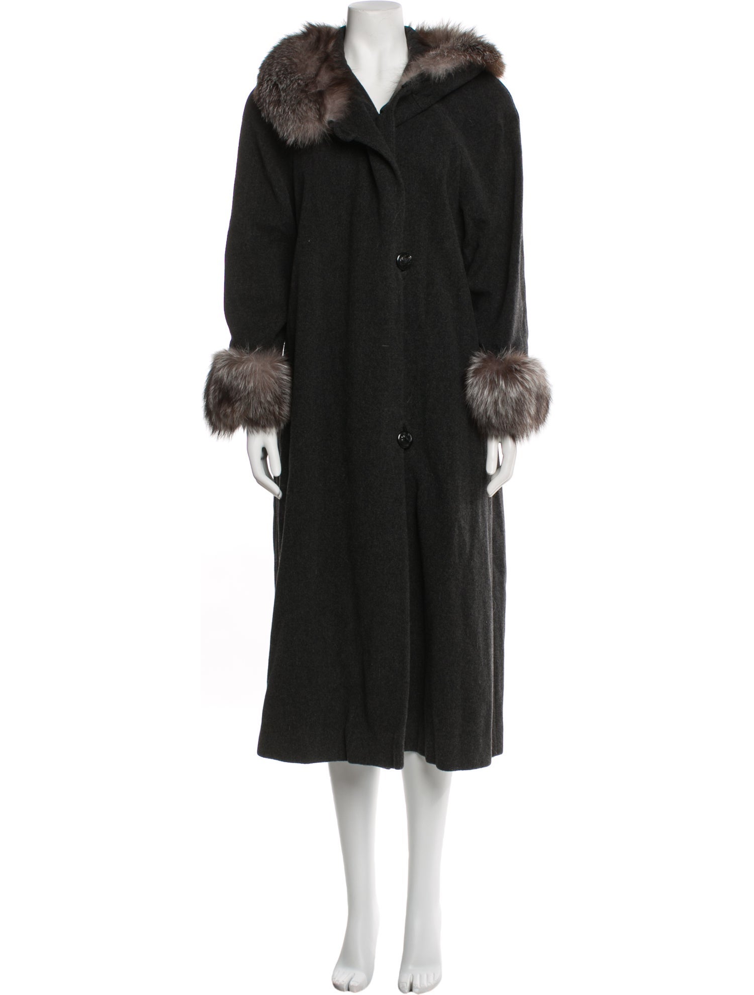 Marvin Richards Wool Faux Fur Coat