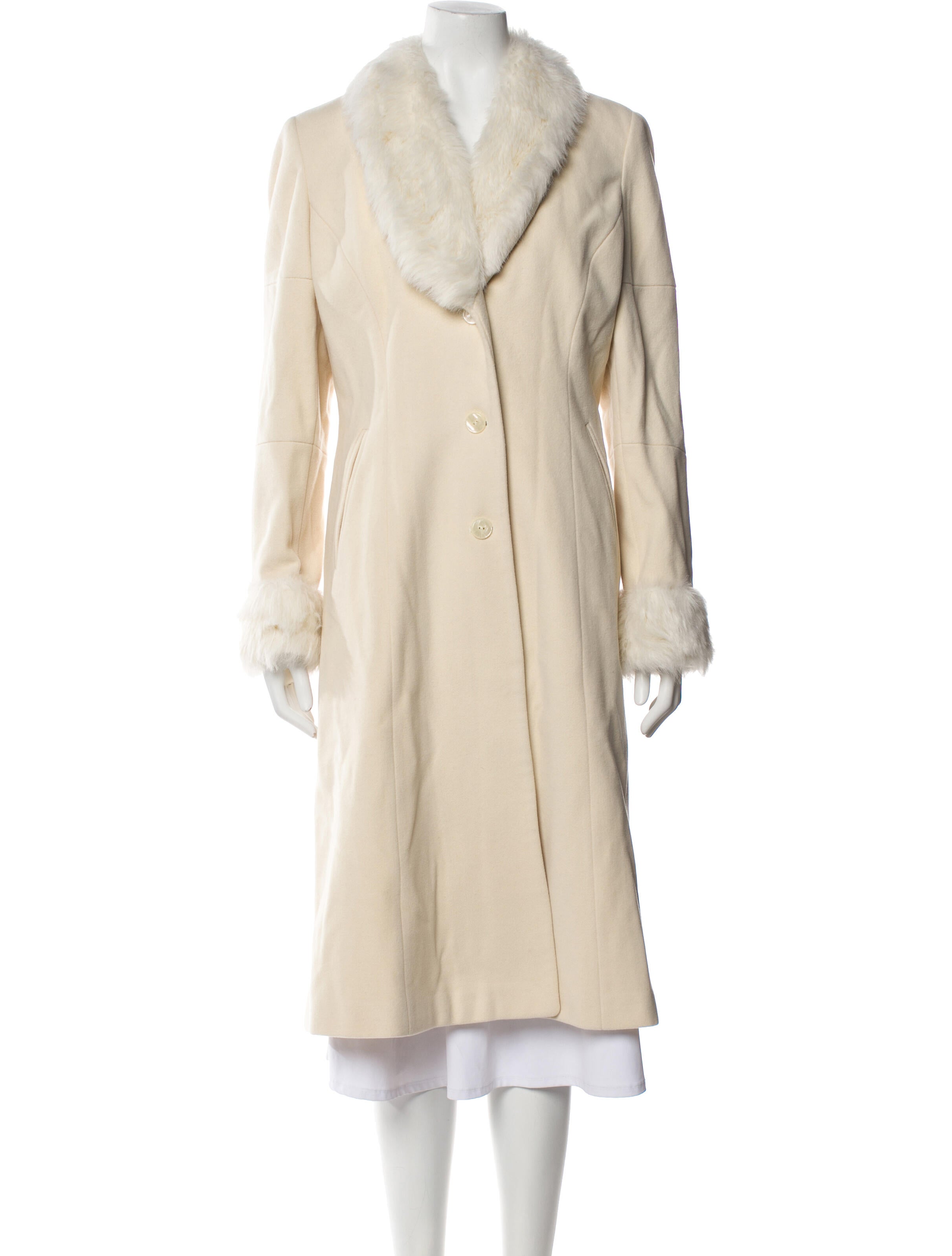 Marvin Richards Wool Faux Fur Coat
