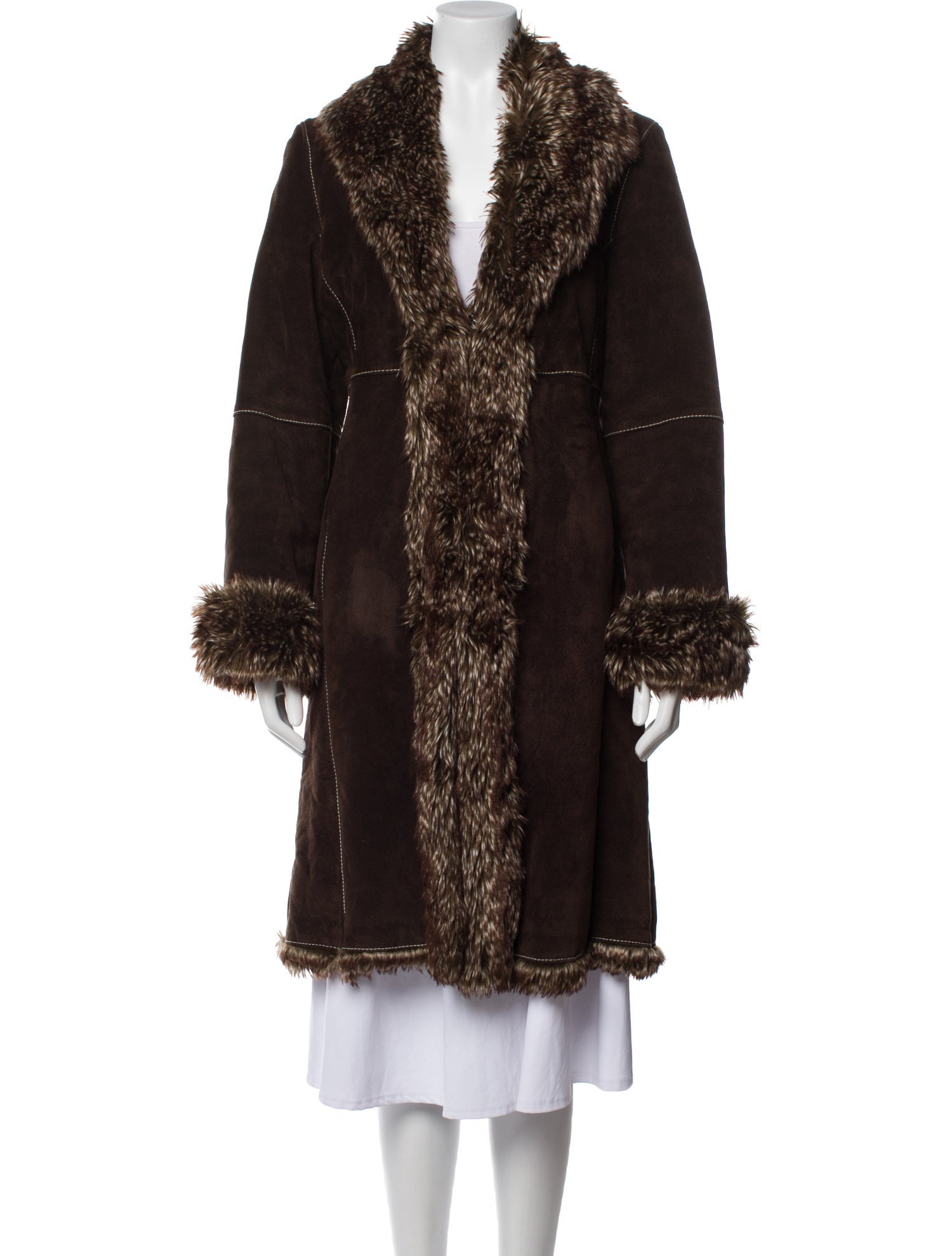 Marvin Richards Leather Faux Fur Coat