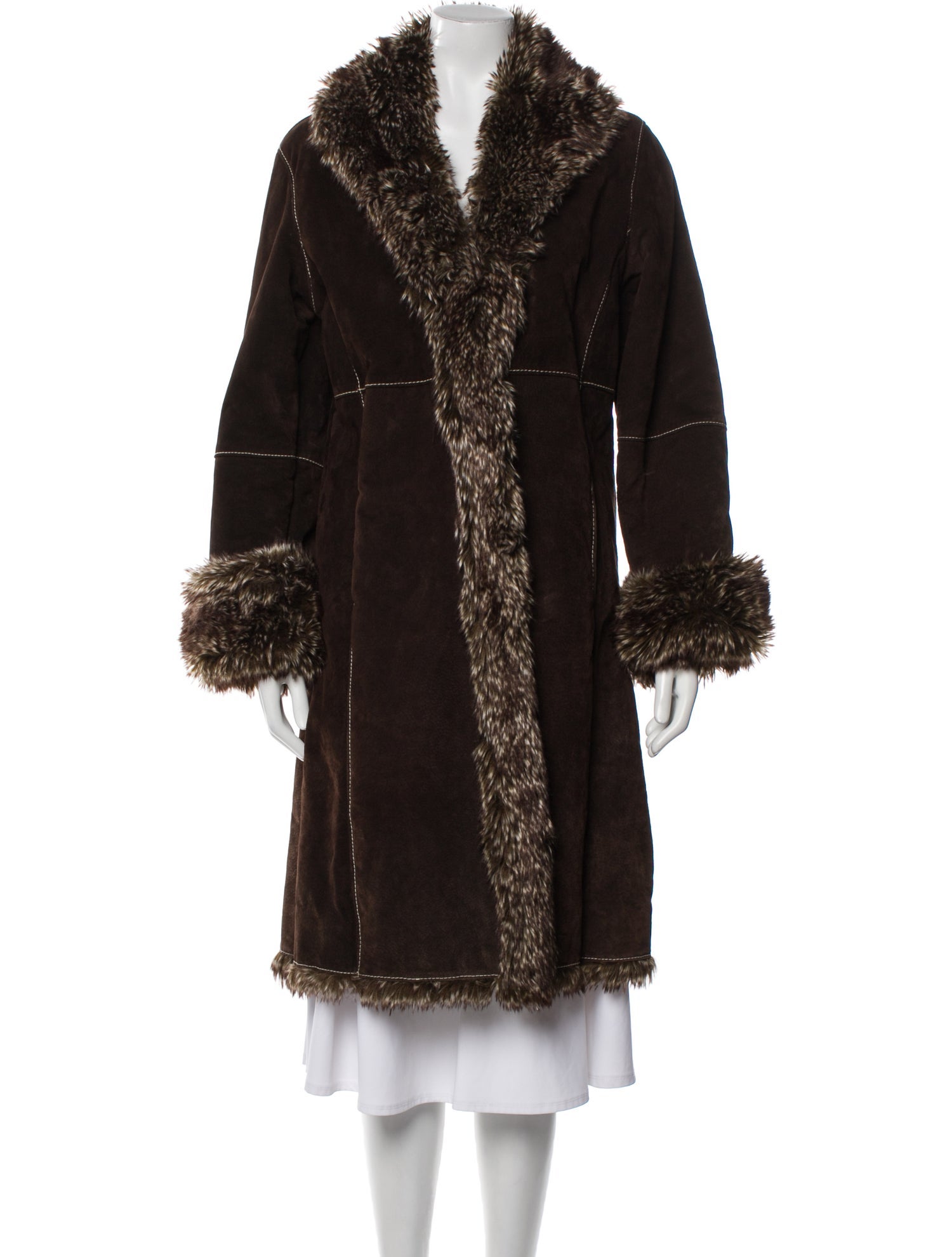 Marvin Richards Leather Faux Fur Coat