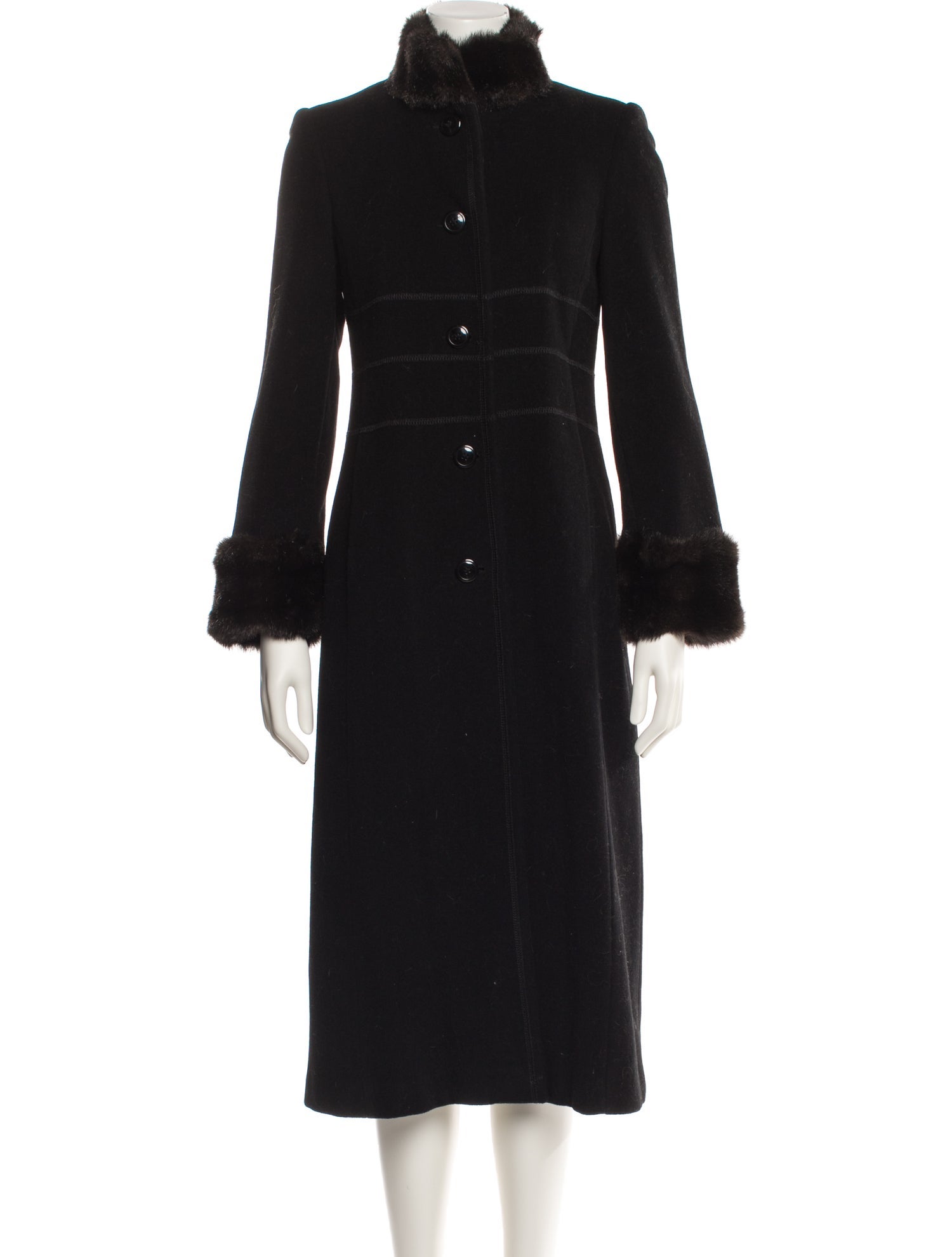 Marvin Richards Wool Faux Fur Coat