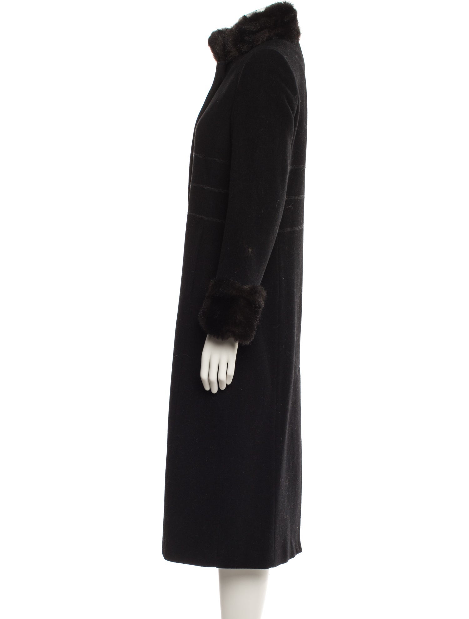 Marvin Richards Wool Faux Fur Coat