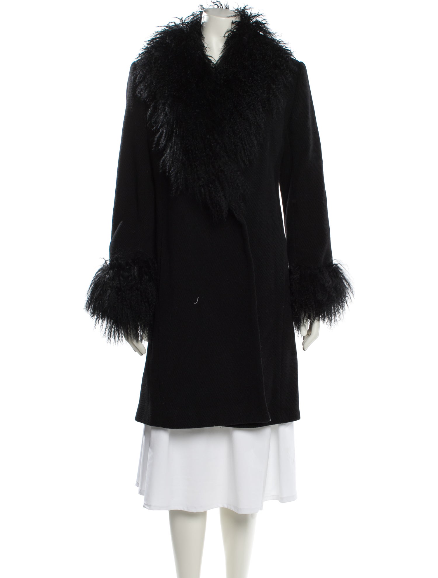 Marvin Richards Wool Faux Fur Coat