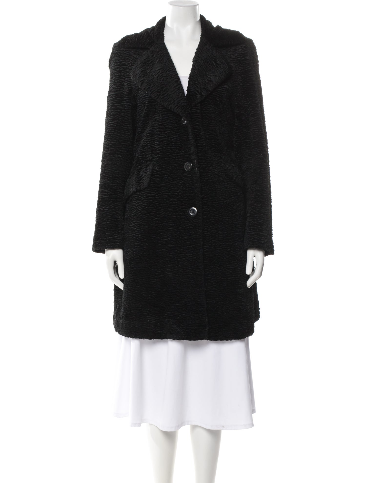 Marvin Richards Wool Faux Fur Coat