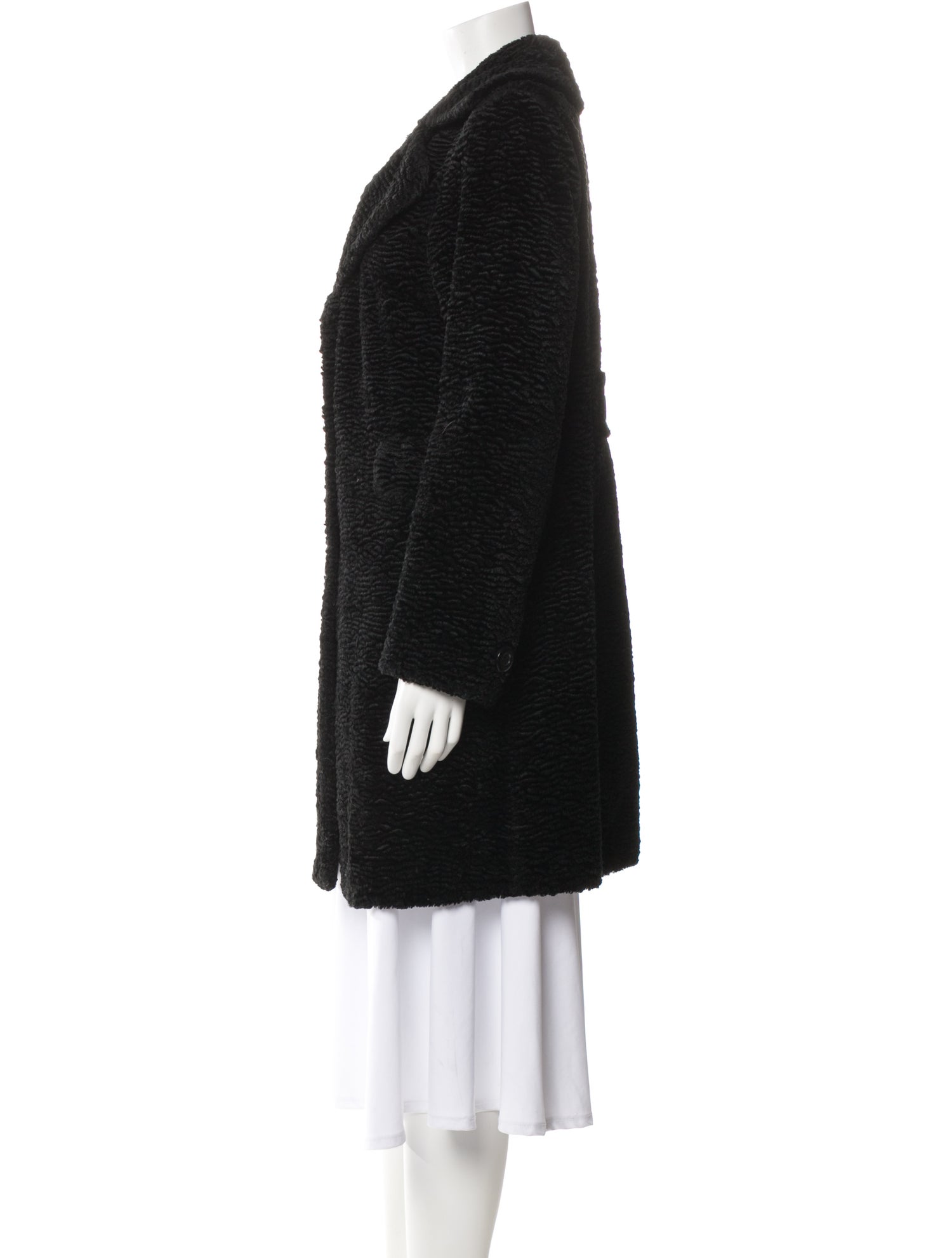 Marvin Richards Wool Faux Fur Coat