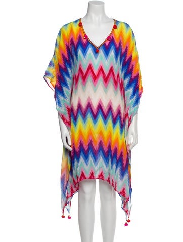 Nimo with Love Swimwear Printed Pom-Pom Embellishments Cover-Up S