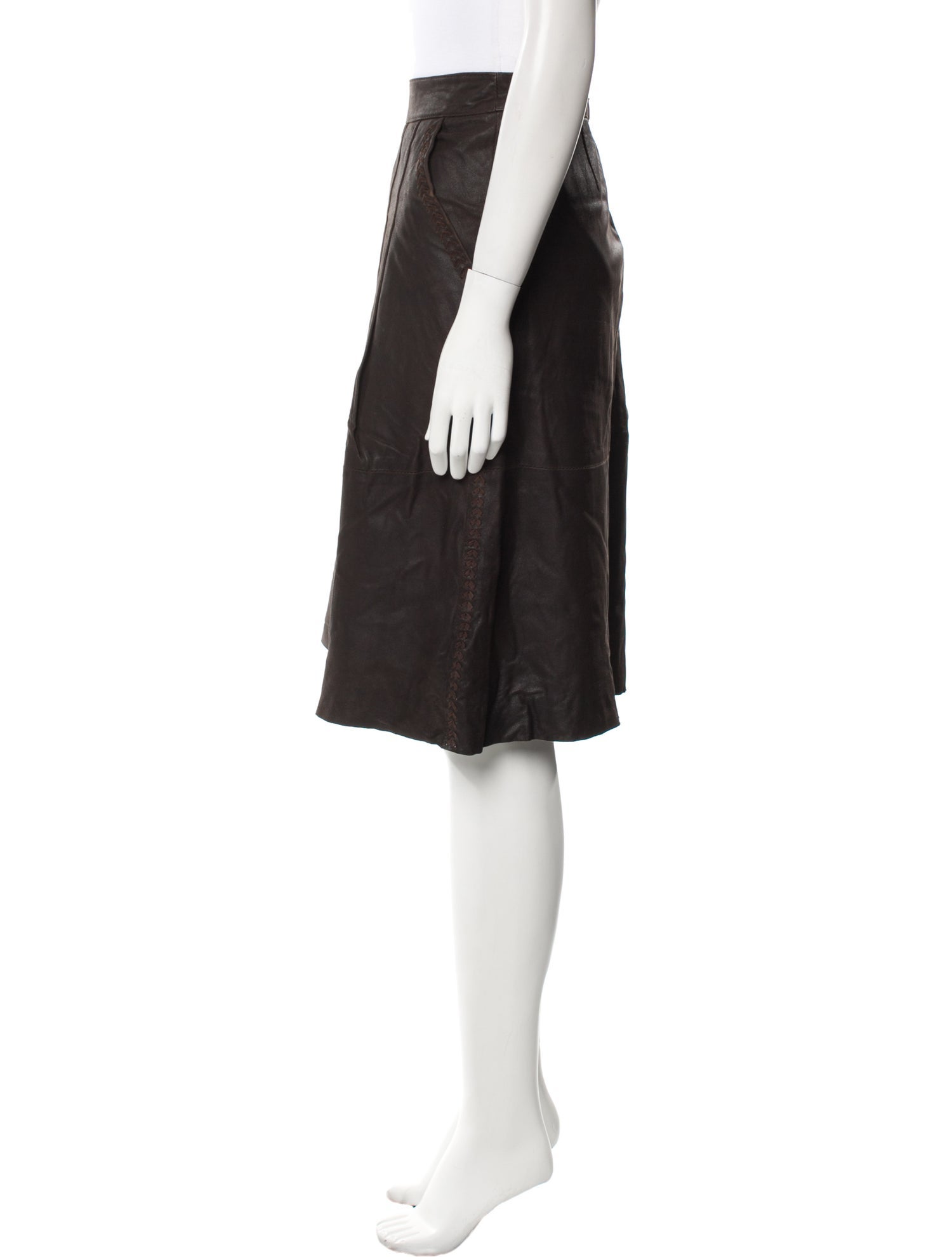 Max Mara Weekend Leather Knee-Length Skirt