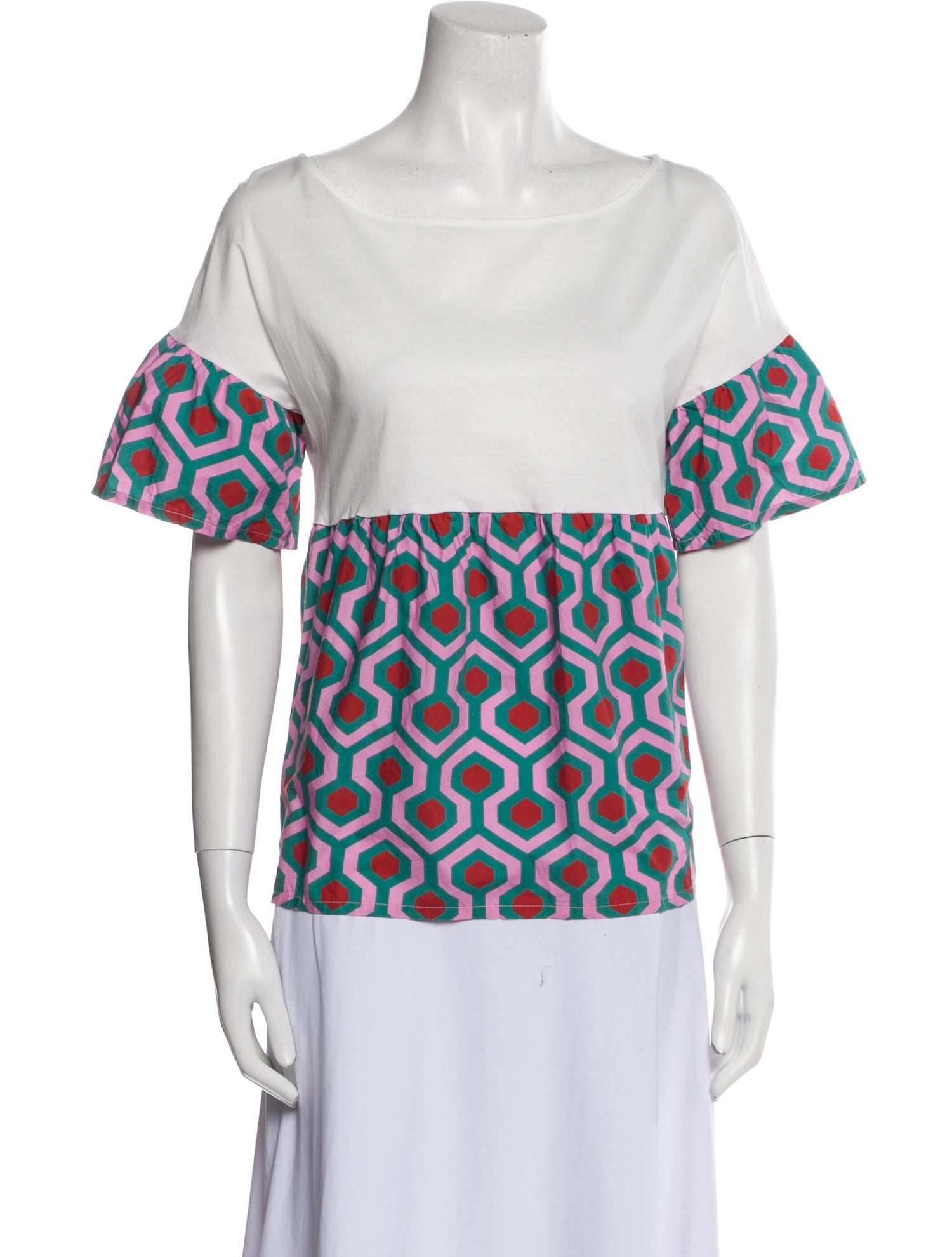 Max Mara Weekend Printed Bateau Neckline T-Shirt