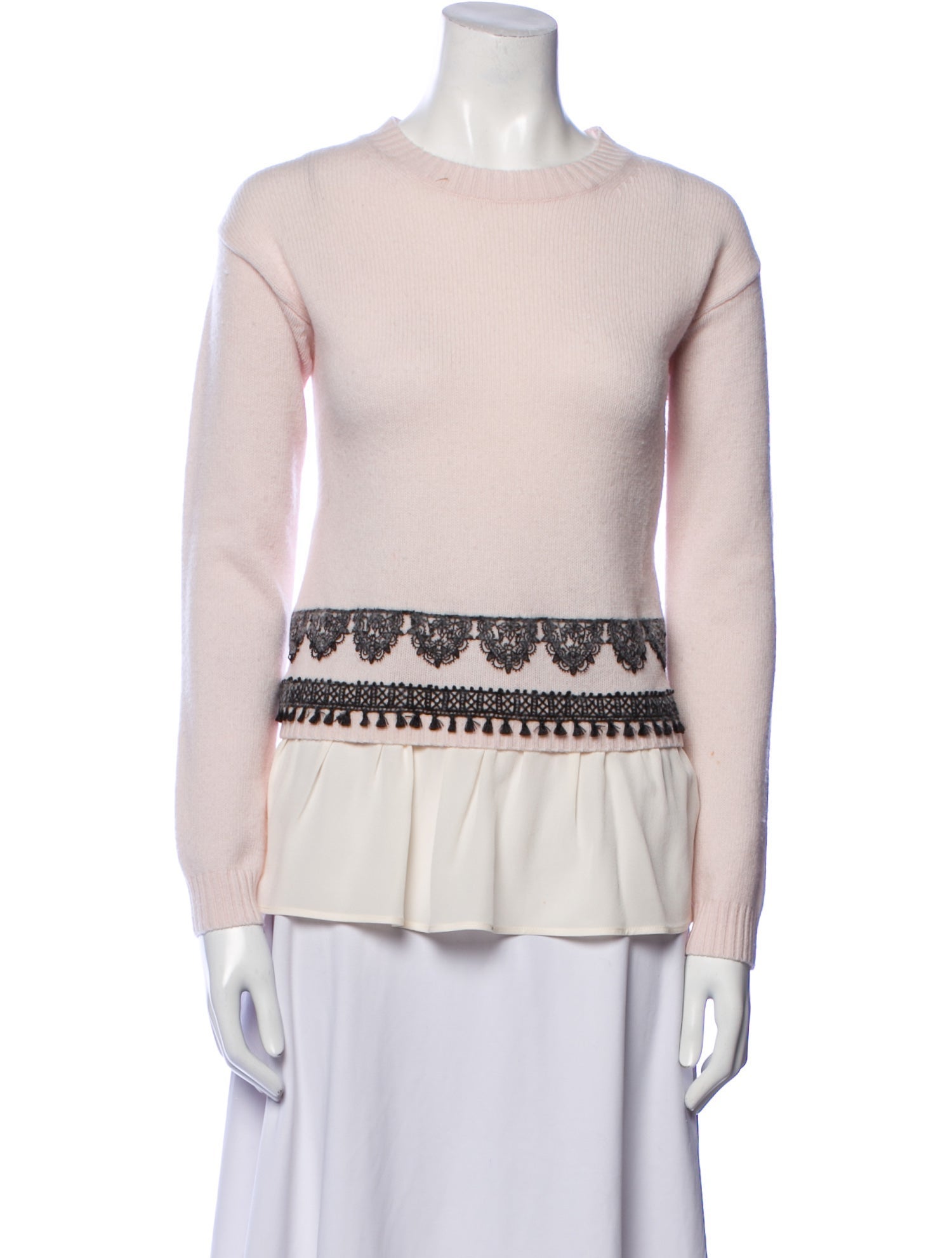 Max Mara Weekend Virgin Wool Colorblock Pattern Sweater