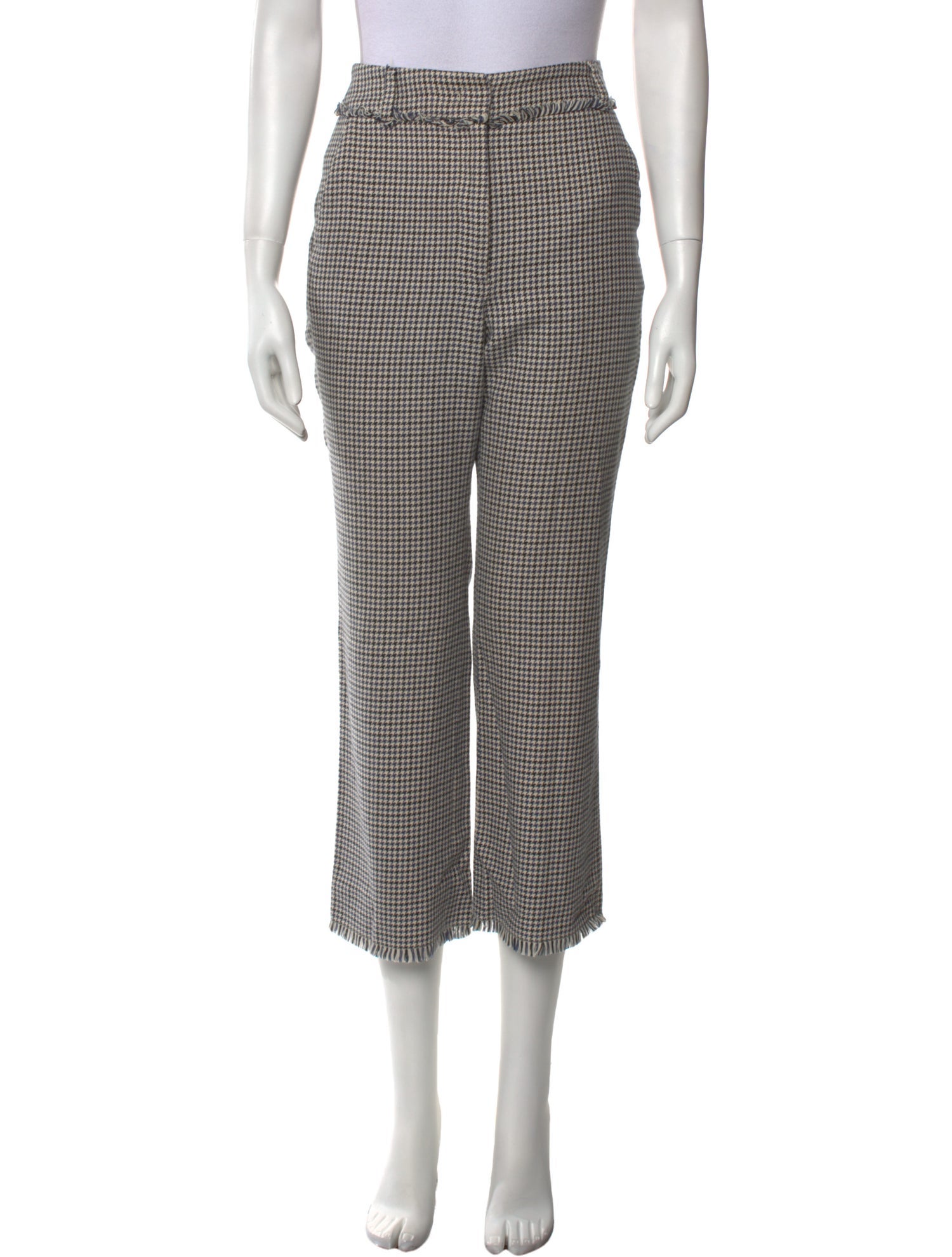 Max Mara Weekend Houndstooth Print Straight Leg Pants