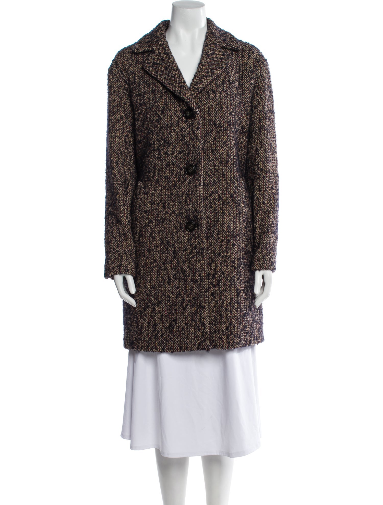 Max Mara Weekend Virgin Wool Tweed Pattern Coat