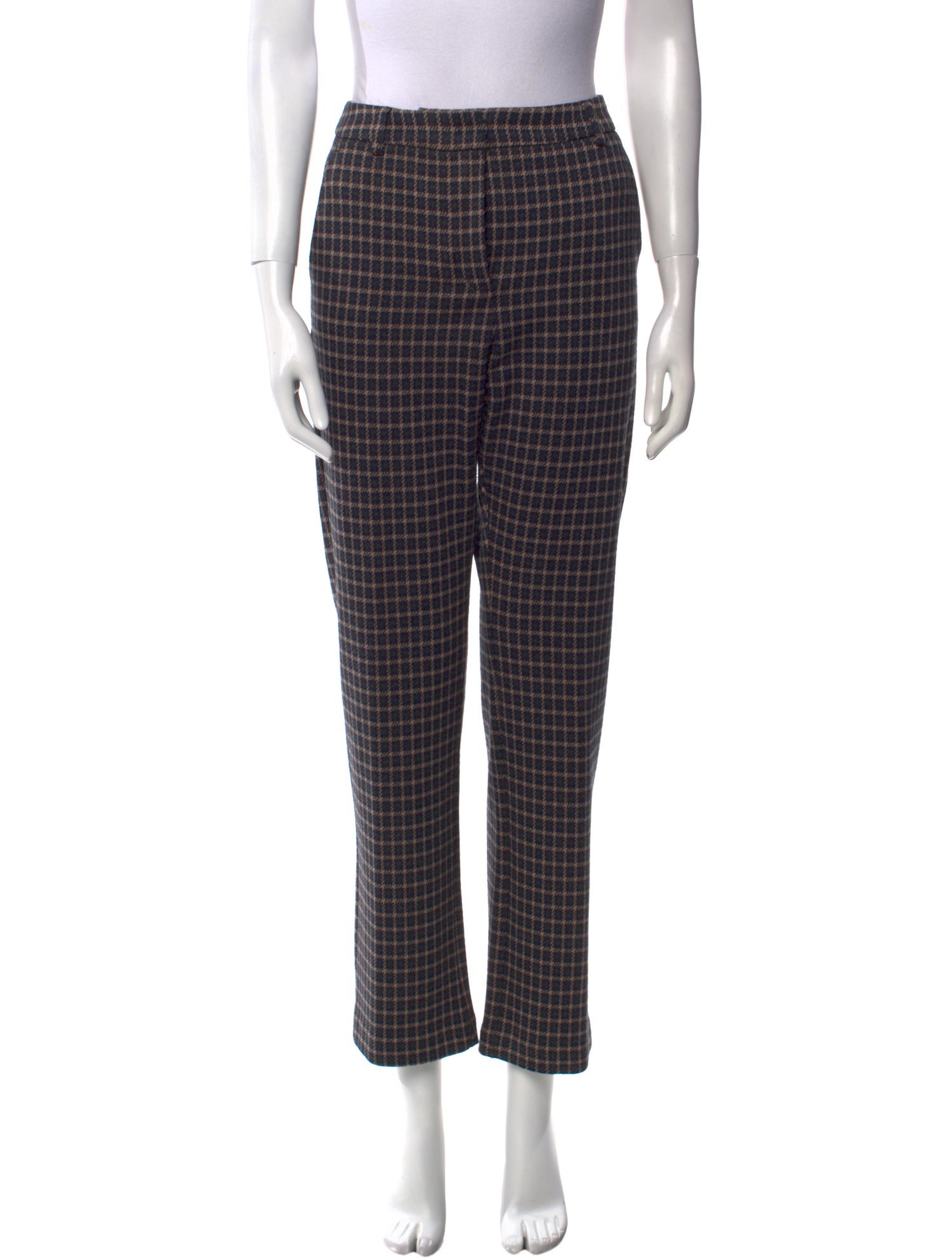 Max Mara Weekend Plaid Print Straight Leg Pants