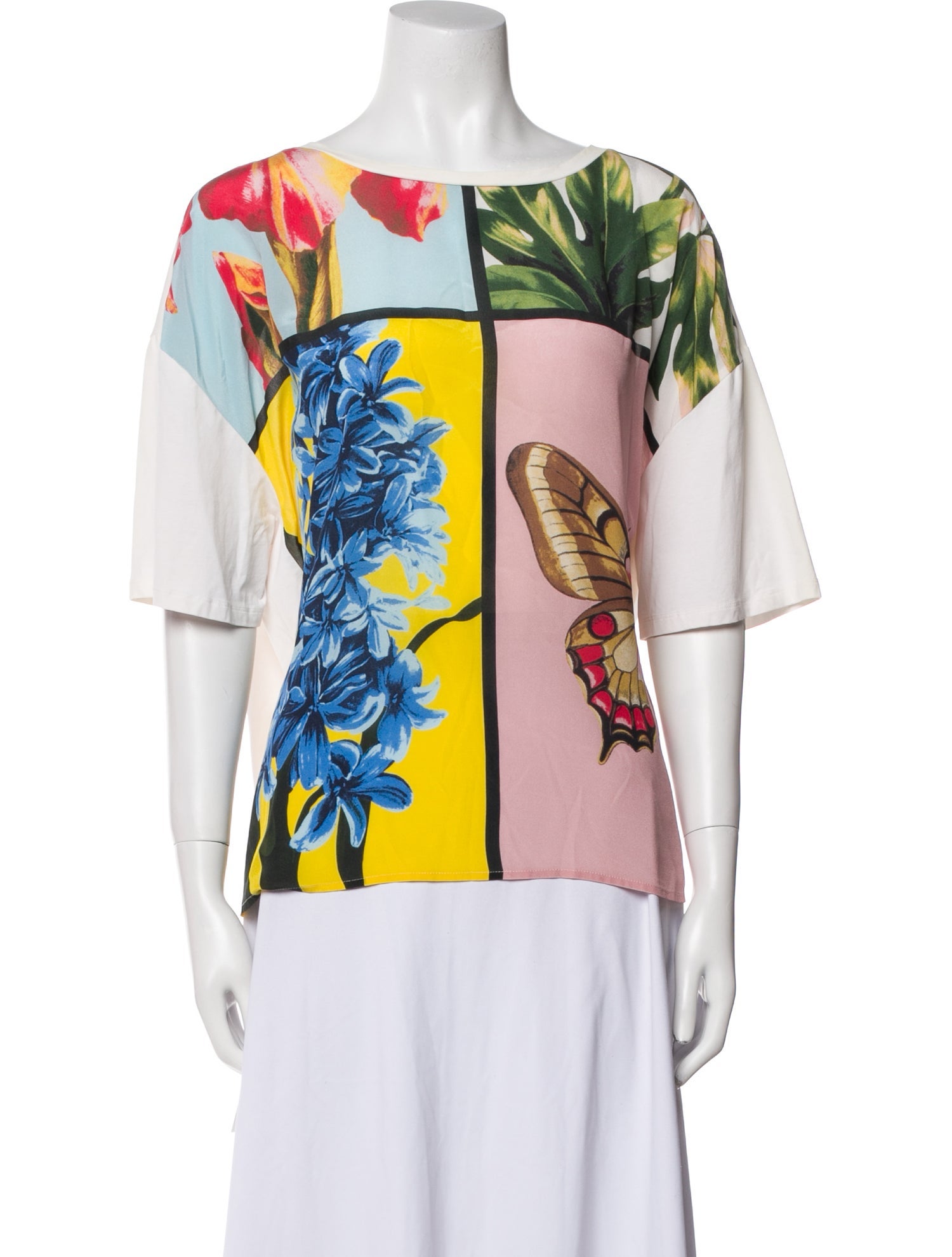 Max Mara Weekend Printed Bateau Neckline T-Shirt