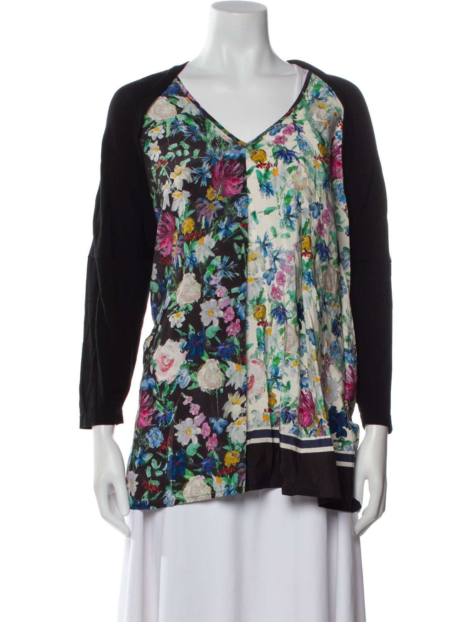 Weekend Max Mara Floral Print V-Neck Blouse w/ Tags