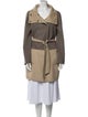 Max Mara Weekend Virgin Wool Colorblock Pattern Trench Coat