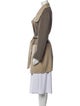 Max Mara Weekend Virgin Wool Colorblock Pattern Trench Coat