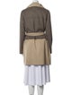 Max Mara Weekend Virgin Wool Colorblock Pattern Trench Coat