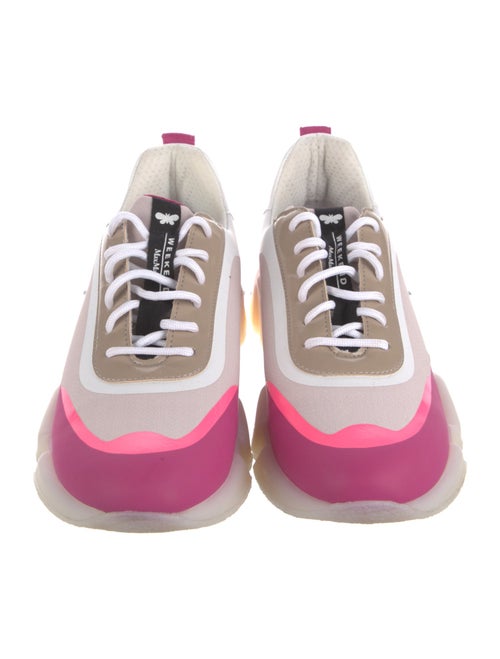 Max Mara Weekend Leather Colorblock Pattern Chunky Sneakers