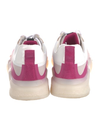 Max Mara Weekend Leather Colorblock Pattern Chunky Sneakers