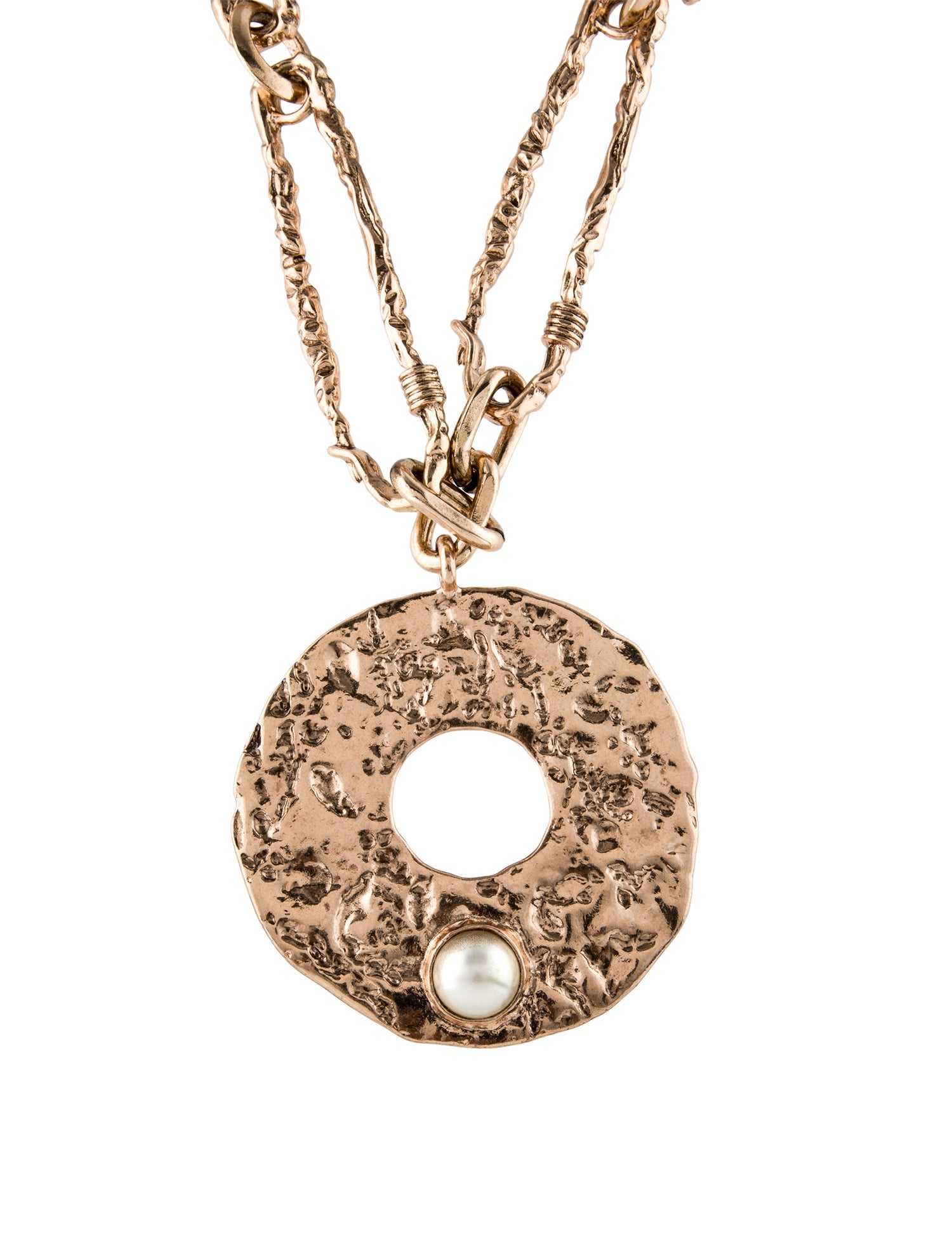 Max Mara Weekend Faux Pearl Circle Pendant Necklace