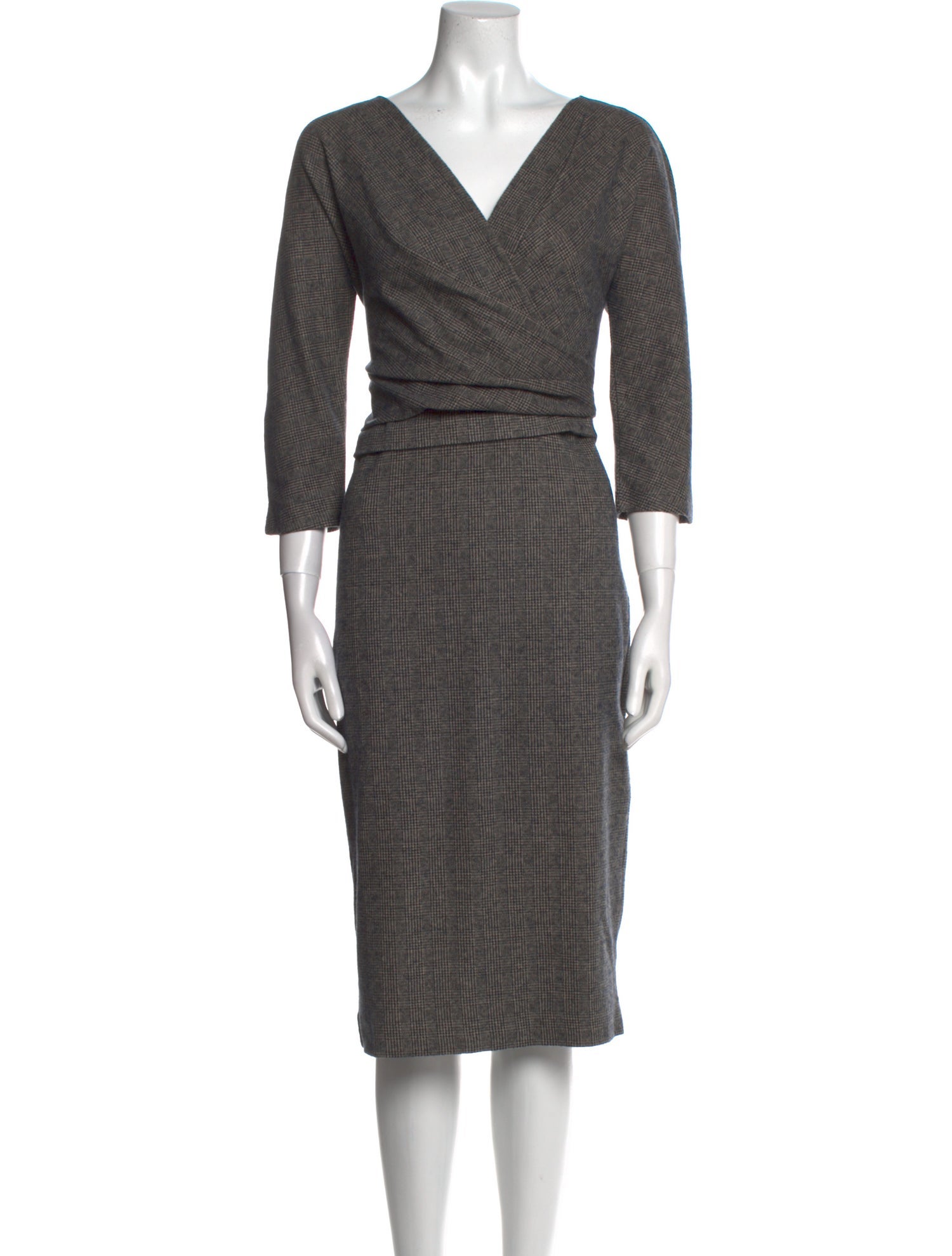 Max Mara Weekend Plaid Print Knee-Length Dress