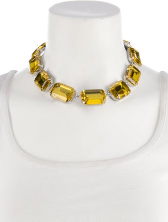 Max Mara Weekend Crystal & Resin Crasso Chaton Collar Necklace