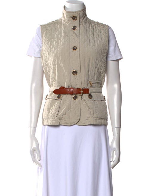 Max Mara Weekend Mock Neck Short Sleeve Button-Up Top