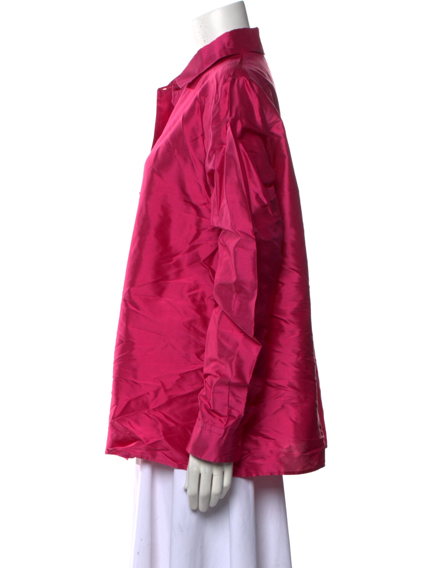 Max Mara Weekend Silk Long Sleeve Button-Up Top