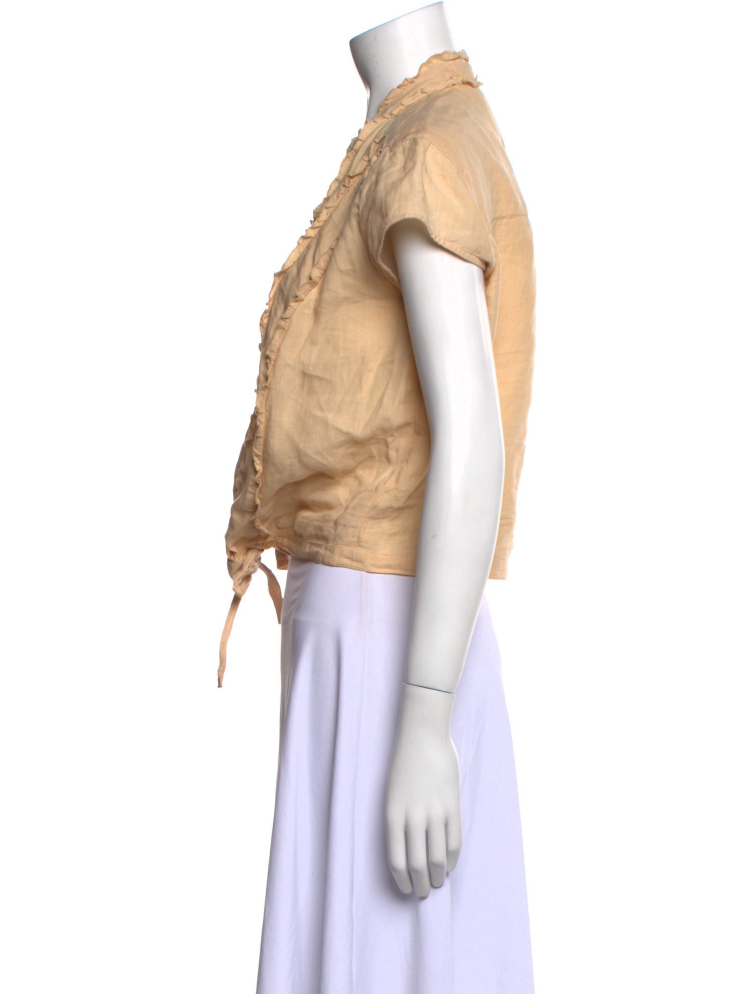 Max Mara Weekend Linen V-Neck Crop Top