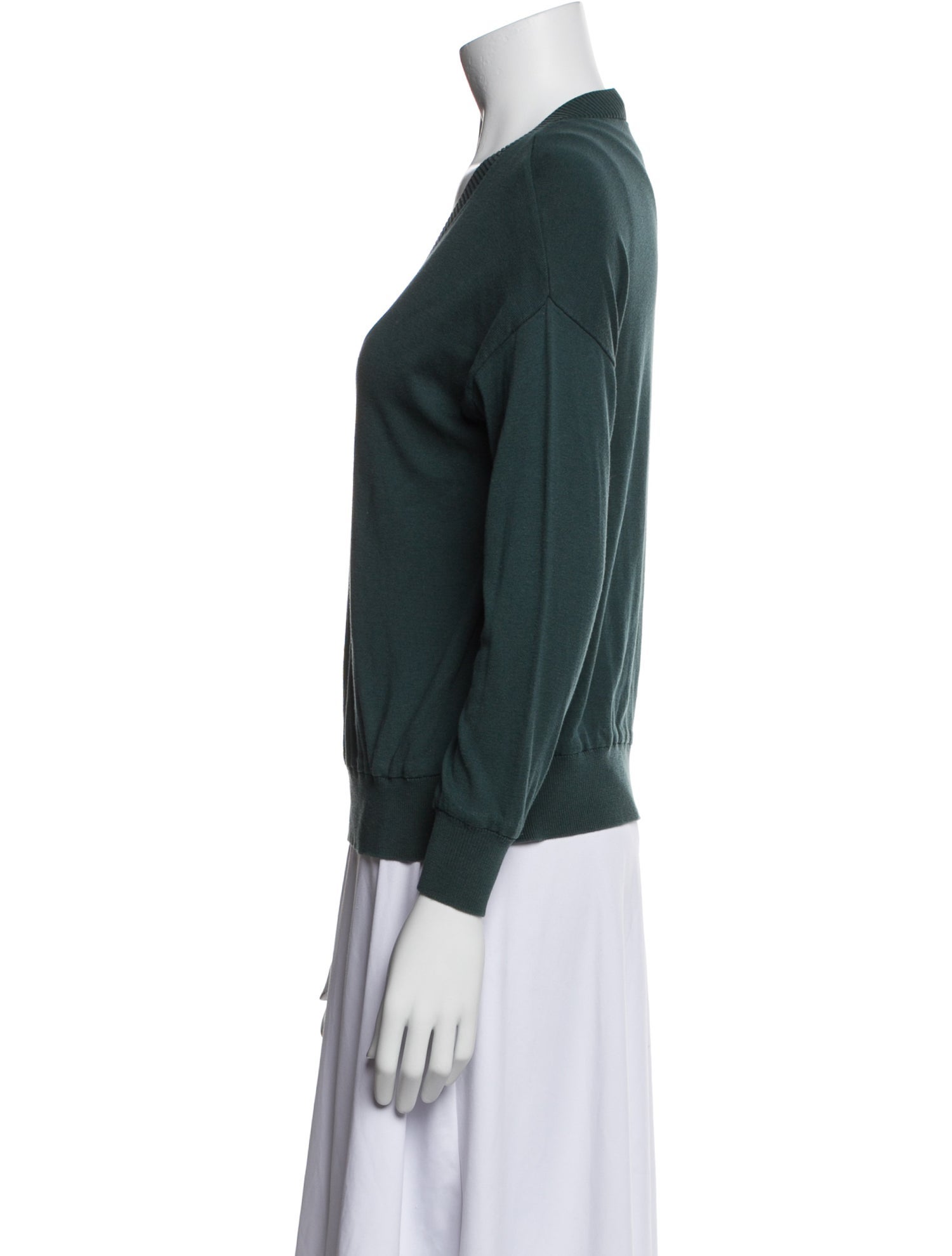 Max Mara Weekend V-Neck Three-Quarter Sleeve Sweatshirt