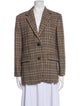 Max Mara Weekend Virgin Wool Plaid Print Blazer