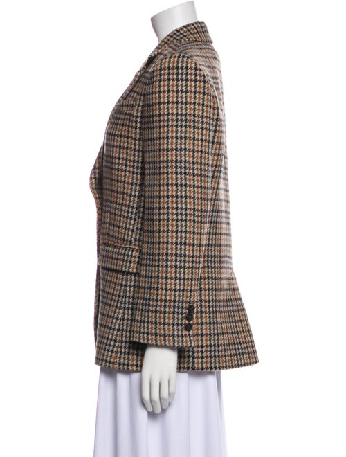 Max Mara Weekend Virgin Wool Plaid Print Blazer