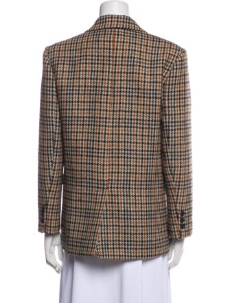 Max Mara Weekend Virgin Wool Plaid Print Blazer