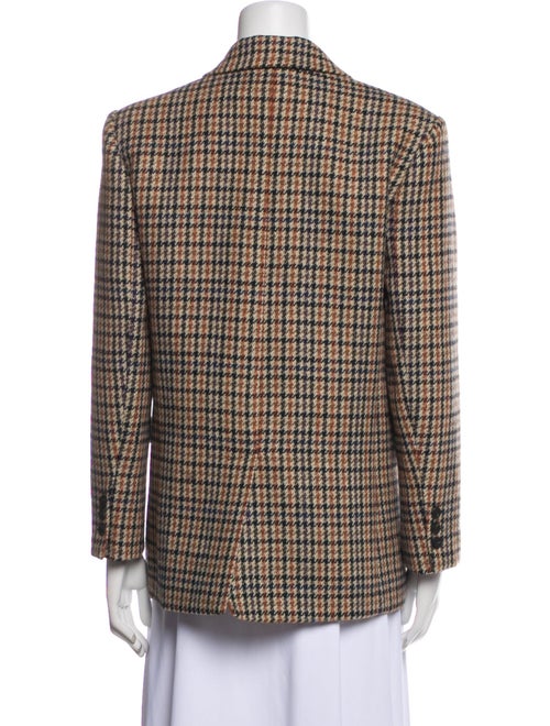 Max Mara Weekend Virgin Wool Plaid Print Blazer