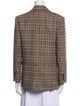 Max Mara Weekend Virgin Wool Plaid Print Blazer
